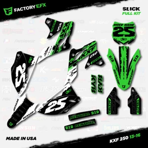 Kit de gráficos de carreras lisos blancos y verdes para calcomanía Kawasaki Kxf250 Kxf 250 13-16 - Imagen 1 de 5
