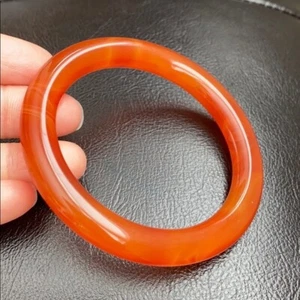 Bracciale Agata Arancione Rosso Bianco Diametro Interno 56 mm - Forma Tonda MN10 - Foto 1 di 7