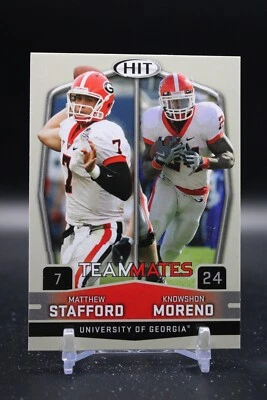Matthew Stafford, Knowshon Moreno, UGA Bulldogs, 2009 SAGE HIT Teammates, #56 - Image 1 of 2