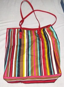 Cubo o bolsa de compras Lancome a rayas multicolores - Imagen 1 de 2