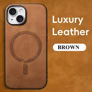 Funda de cuero a prueba de golpes respetuosa con la piel magnética Mag Safe para iPhone 16 ProMax 16e - Imagen 1 de 75