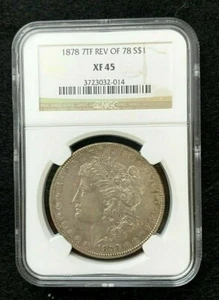 1878 7 TF Reverse of 78 Morgan Silver Dollar $1 Coin NGC XF45 - No Res - Picture 1 of 2