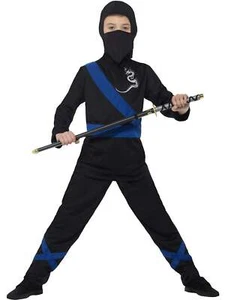 Ninja Assassin Costume, Black & Blue - Picture 1 of 6