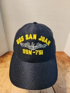 USS San Juan SSN-751 Ball Cap Embroidered Submarine Dolphins Navy Veteran Hat - Picture 1 of 8