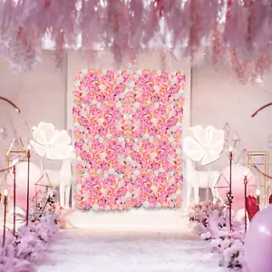 4 PCs Pink 3D Flower Wall Decor Wedding Party Backdrop Silk Flowers Wall Panel - Picture 1 of 19