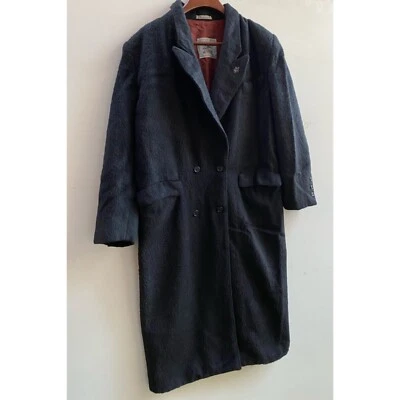 Vintage Burberry Womens Trench Coat Black Real Alpaca  SZ L - Image 1 of 4