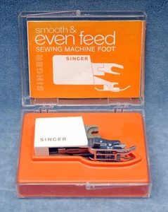 SINGER "EVEN FEED SEWING MACHINE FOOT" WITH INSTRUCTIONS AND BOX AS SHOWN. - Picture 1 of 3