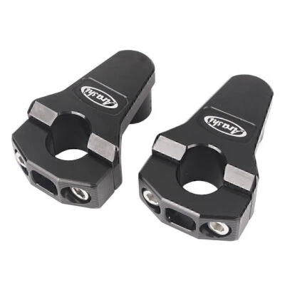 Pair 7/8" 22mm Motorcycle Handlebar Grip Fat Bar Mount Clamp Riser Black - Image 1 of 4