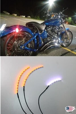 2x LED Turn Signal + Plate Light Harley Davidson Bagger Roadster Sportster Pan - Image 1 of 4