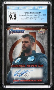 2020 Marvel Avengers Endgame & Captain Chris Hemsworth Thor as CGC 9.5 Auto 5x5