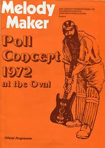 1972 Melody Maker Concert Program Genesis ELP Argent Focus Wishbone Ash - Picture 1 of 4