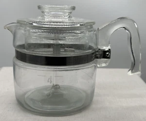 Vintage Glass 4 Cup Pyrex Percolator - Free Shipping - Picture 1 of 16