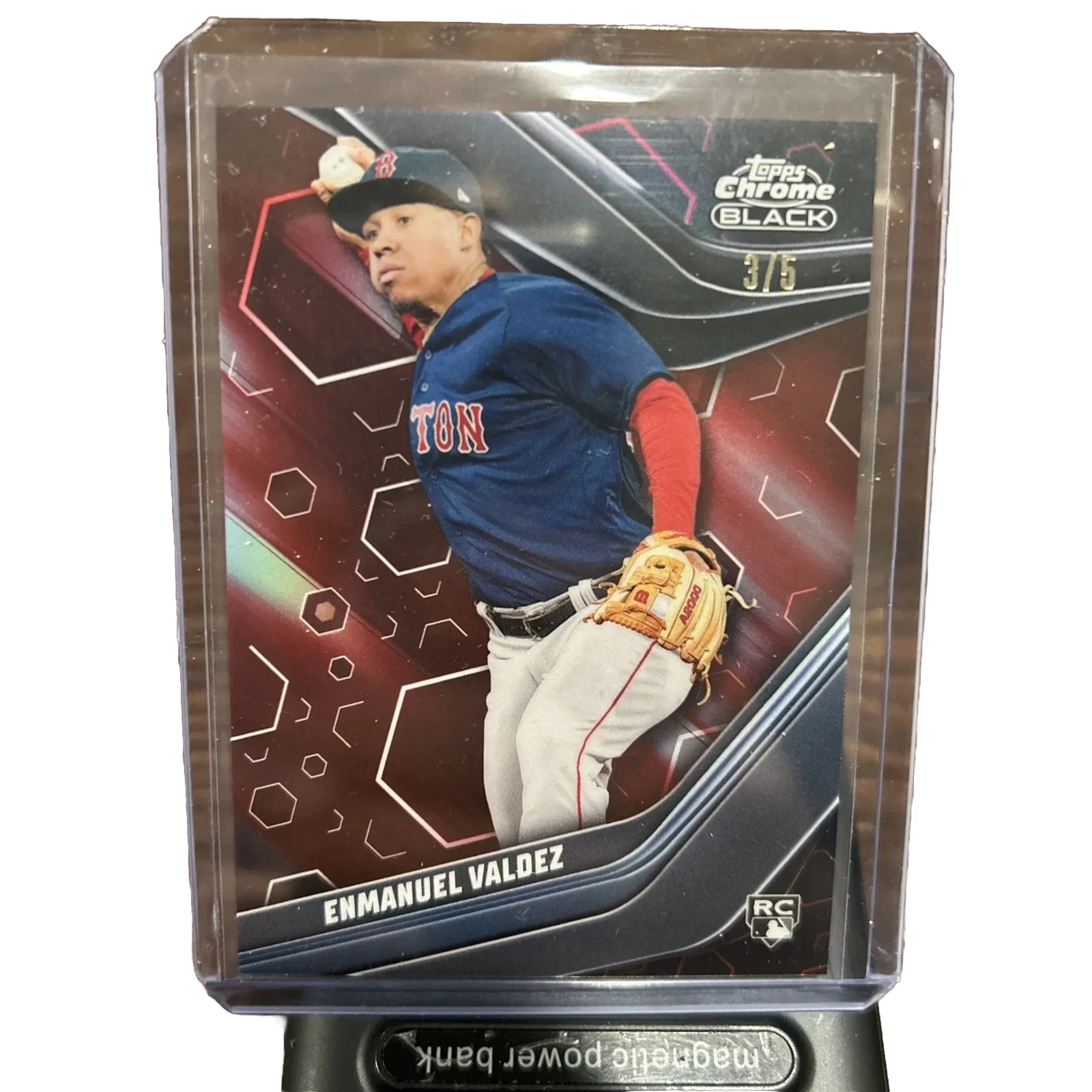 2023 Topps Chrome Black Enmanuel Valdez Red Refractor  rare 3 /5 RC Red Sox # 69