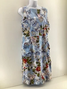 Phase Eight Blue Floral Dress Size 16 Sleeveless Multicolour Colourful Botanical - Picture 1 of 8