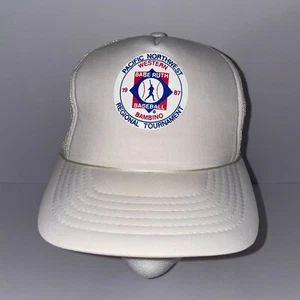Vintage Pacific NW 1987 Babe Ruth Trucker Hat White Bambino Snapback - Picture 1 of 7
