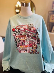 Women’s Comfort Colors Sweatshirt Teal XL Cotton Blend Custom Front - Picture 1 of 4