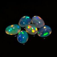 4MM 40Pcs Lot/'s Natural Ethiopian Opal October birthstone White Opal Cabochon Wello Fire Opal Ethiopian Opal Gemstone Cabochon S-0966 A++