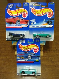 Hot Wheels 1998 1st Editions Jaguar D Type Jaguar & '58 Corvette Lot of 3 NIP - Picture 1 of 9