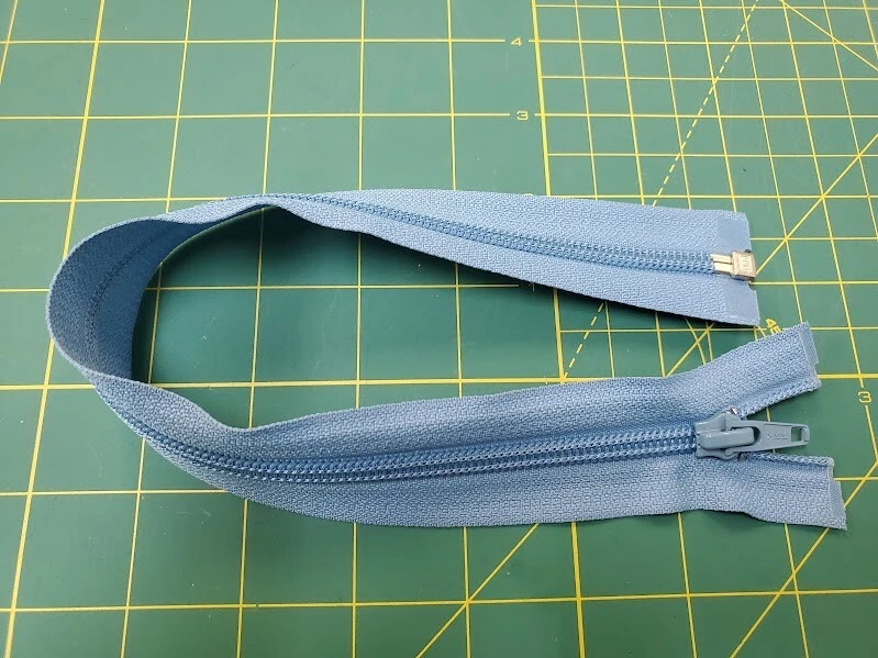 YKK 14" Sky Blue w/ Sky Blue Open Ended Zippers Made in USA - Image 1 of 1