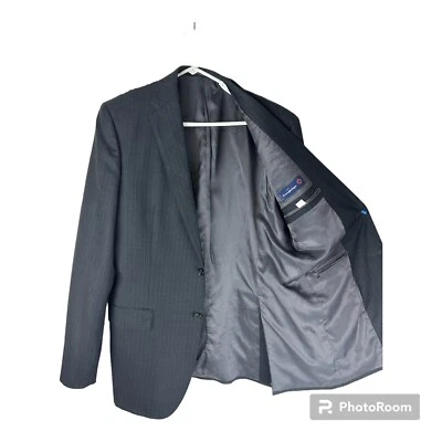 Saks Fifth Avenue Ermenegildo Zegna Traje de Tela Chaqueta Blazer Gris Rayas Talla 42L Foto 1 de 4