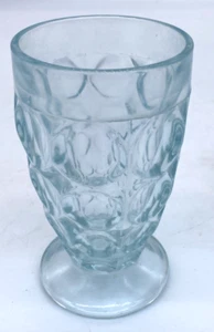 Vintage 1930er Jeanette Saft Glas Eisblau Daumenabdruck 4,5" hoch x 2,5" - Bild 1 von 9
