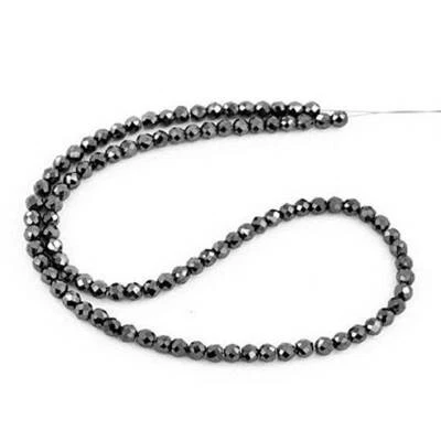 Collar de diamantes NEGRO de cuentas de 4 mm facetados certificado igl extraído 925 aplausos calidad AAA Foto 1 de 4