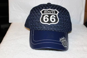 ROUTE 66 HIGHWAY FREEWAY BASEBALL CAP ( DARK BLUE ) - Picture 1 of 3