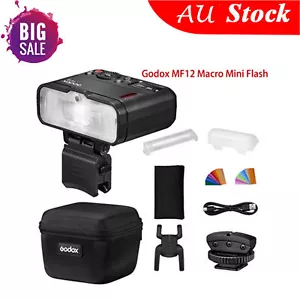 AU Godox MF12 Macro Flash Speedlite Light With Battery & Color Filter Diffuser - Picture 1 of 10