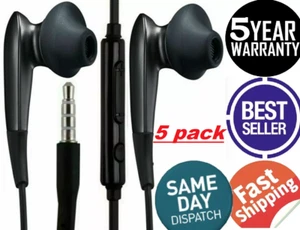 5-Pack Headset Earphone Earbud For Samsung Galaxy oem S6 S7 Edge S8 S9 + Note 8 - Picture 1 of 9