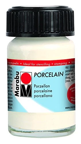 Marabu Porzellanfarbe Porcelain weiß 15 ml Keramik Porzellan Malfarbe im Glas
