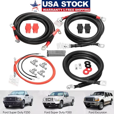 Kit de cables de batería diésel 7,3 L para Ford 99-03 Superduty F250/F350/Excursion Foto 1 de 4