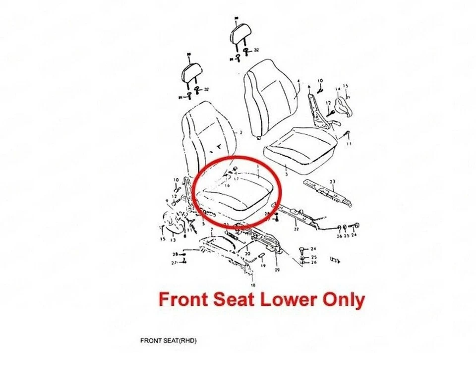 OEM Para SUZUKI SAMURAI SJ413 SJ410 CONJUNTO DE COJINES DELANTEROS INFERIORES Cojines de asiento 1 PIEZA Foto 1 de 1
