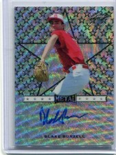 2017 Leaf Perfect Game All-American Metal Black Star Etch Blake Burzell Auto 4/5