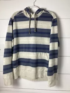 Eddie bauer Hoodie Womens XLarge Blue Stripe Nautical Coastal Core comfy beachy - Picture 1 of 7