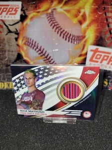 Nick Mayhugh Worn Memorabilia 2024 Topps Chrome US Olympics and Paralympic - Picture 1 of 2