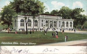Postcard Columbus Ohio Carnegie Library OH UDB 1906 - Picture 1 of 2