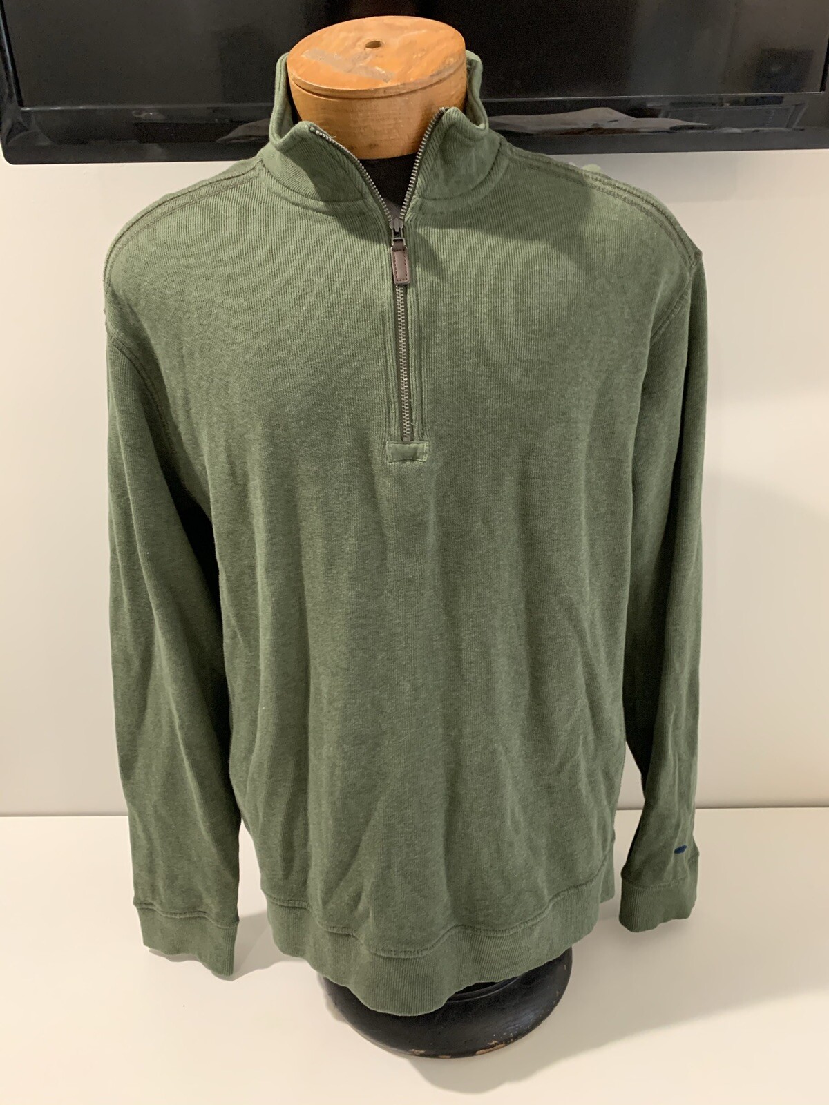 Zip Pullover Sweater Green 