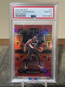 2023-24 Panini Select SCOOT HENDERSON /199 Red Prizm Rookie RC #77 PSA 10 GEM MT - Picture 1 of 2