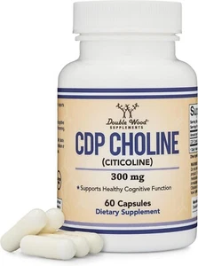 CDP Choline (Citicoline) Supplement, Pharmaceutical Grade 60 Capsules, Pack of 2 - Picture 1 of 8