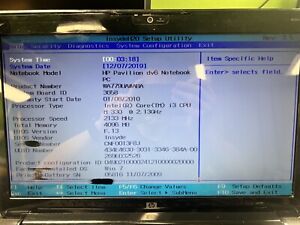 HP Pavilion dv6-2150us *READ *Boots to windows-BAD LCD