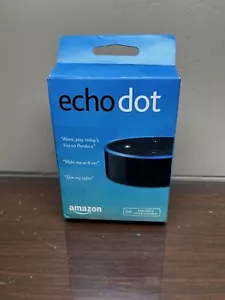 Amazon Echo Dot Black 2nd Gen Smart Speaker RS03QR Tested W/ Box Power Ad. & USB - Picture 1 of 7