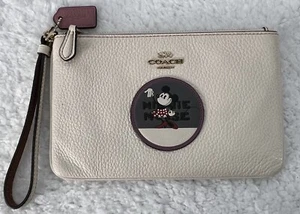 COACH Minnie Mouse Portafoglio da Polso Pelle Piombata AUTENTICAZIONE - Foto 1 di 9