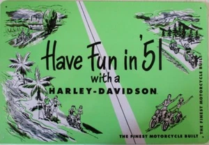 Harley Davidson Fun in 1951 Motorcycle Tin Sign - Picture 1 of 1