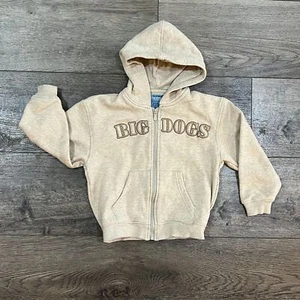 Big Dogs Kids Cream Full Zip Sweatshirt Jacket - Youth Size 4/5 - Picture 1 of 3