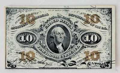 Crisp Uncirculated 1863 10C Scarce Fractional Currency  3rd Issue (A) - Image 1 of 3