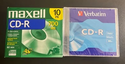 Maxell CD-R  700 MB 80 MIN 40X - 10 Pack & 9 Verbatin CD-R - Image 1 of 4