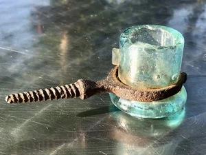 glass lightning rod insulator Side Tab With 2 Dot Lock & Castiron Hardware - Picture 1 of 11