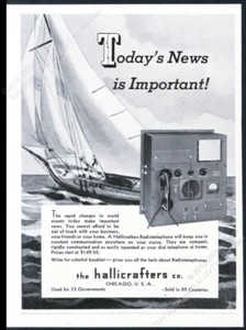 1941 Hallicrafters Funktelefon Funktelefon Yacht Foto Vintage Druckanzeige - Bild 1 von 7