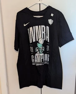 Nike New York Liberty 2024 WNBA Finals Champions T Shirt Size L Black Brand New - Picture 1 of 10