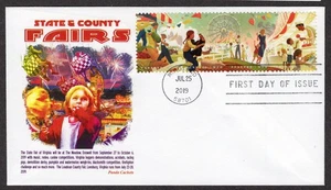 2019 State County Fairs Strip/4 (Scott 5404a) - Panda Cachets 4-Bar FDC TD310 - Picture 1 of 1